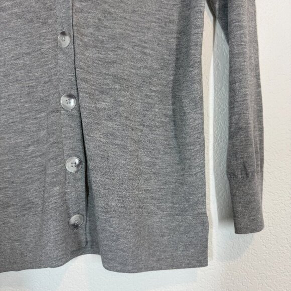 Loft Sweater Cardigan Petite Gray Academia Preppy Small - Picture 4 of 8